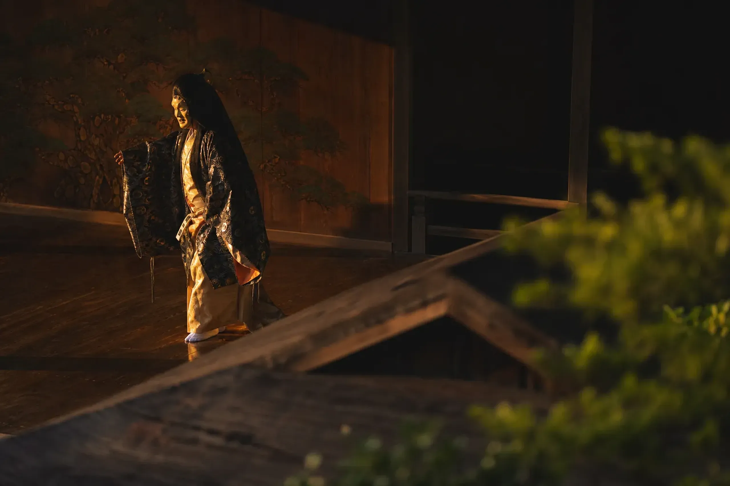 Noh took its present shape in the fourteenth century under