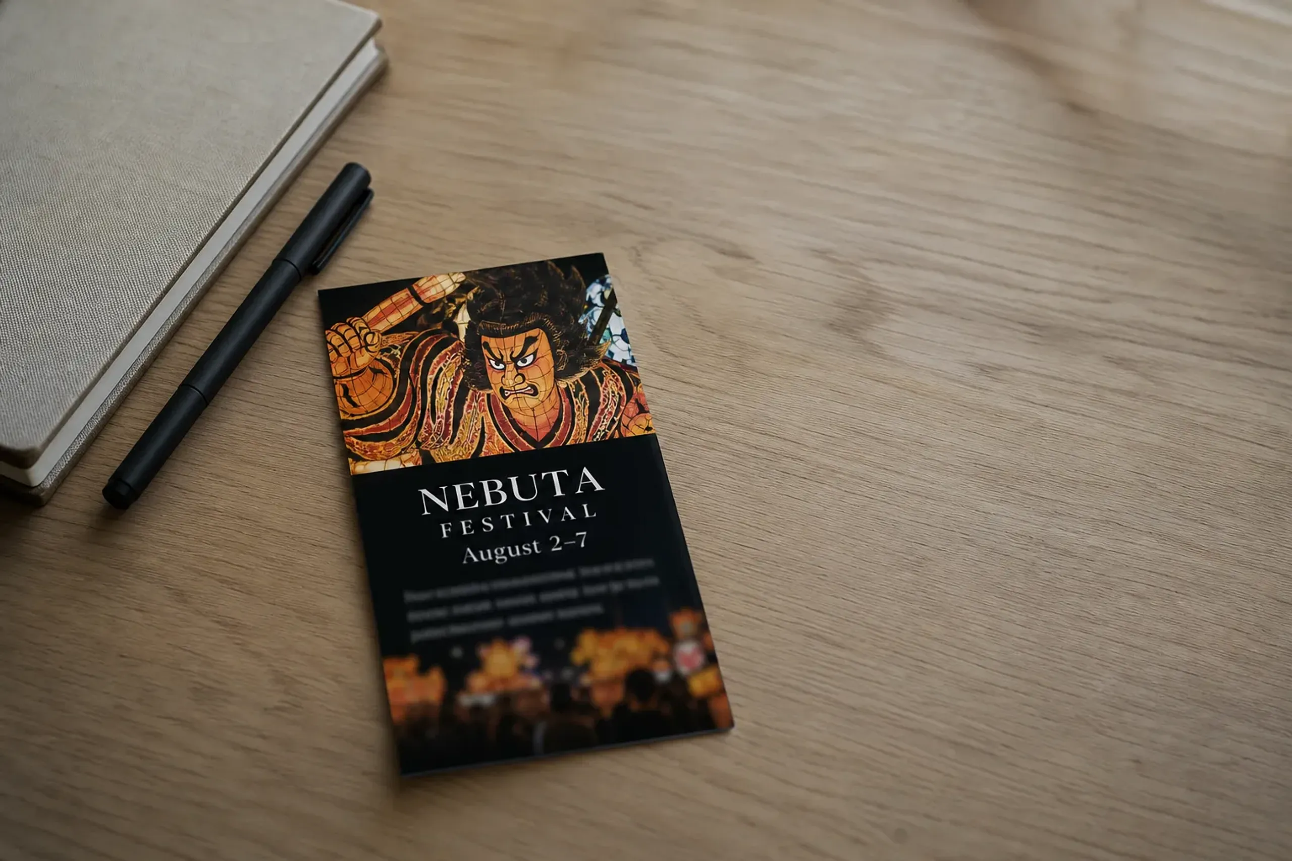 Festival schedule notes showing August dates for planning the Aomori Nebuta Festival