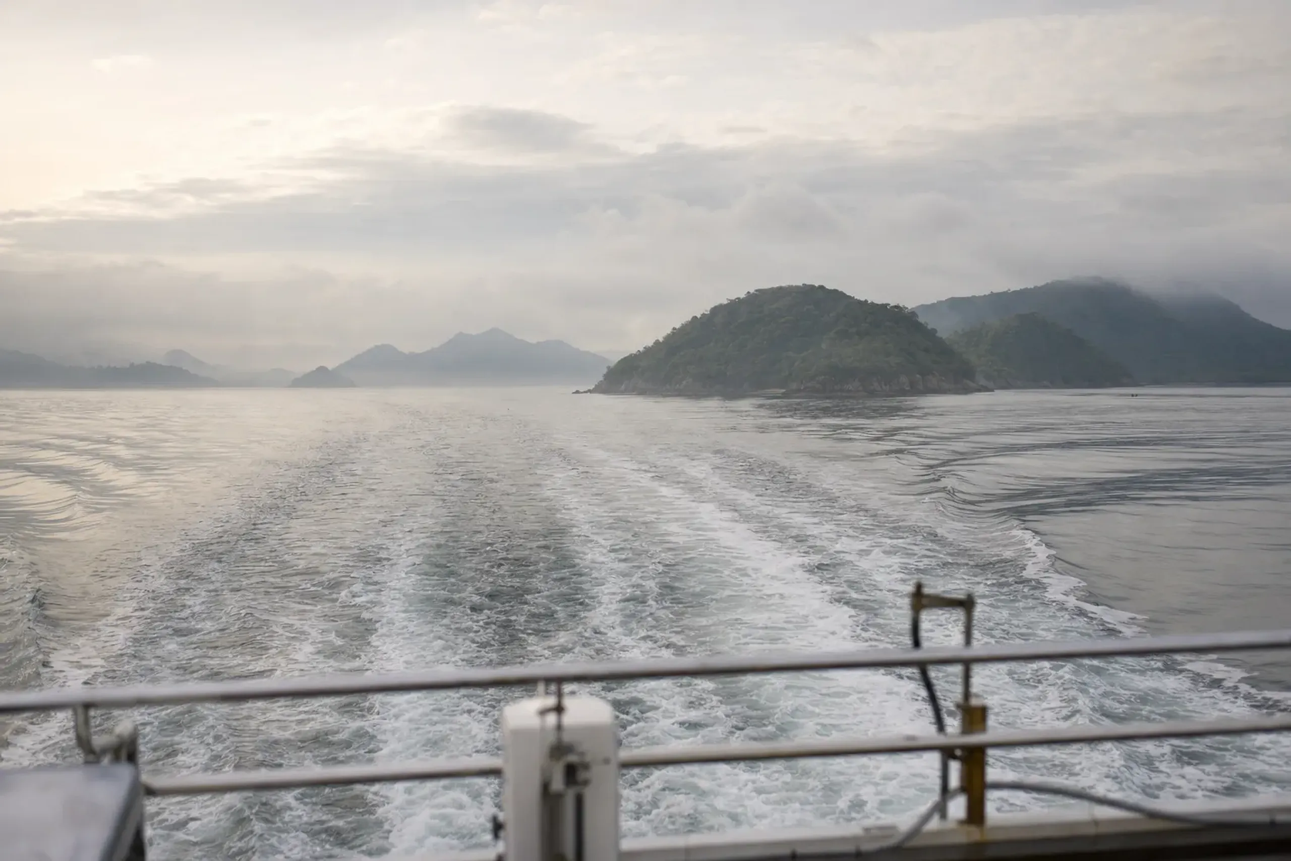 Passenger boat crossing the sea toward the Gotō Islands off Nagasaki