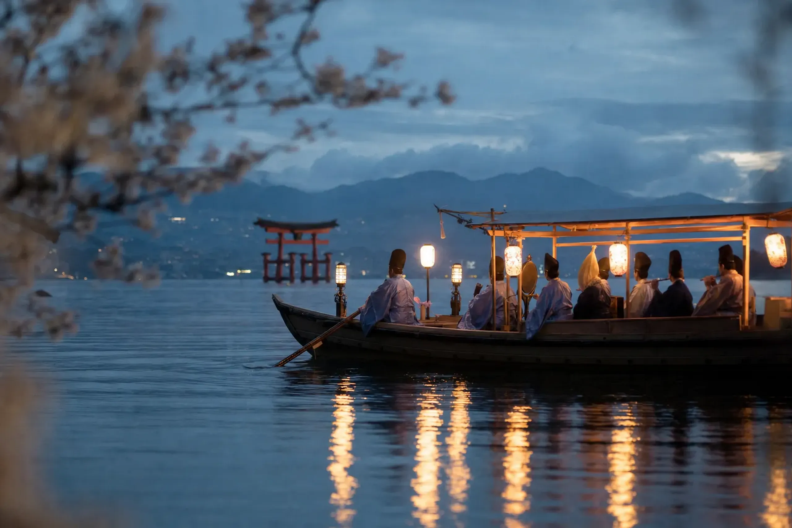 The central vessel is the Goza-bune, the ceremonial boat tha