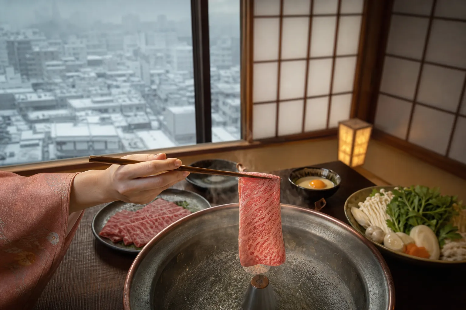 sukiyaki shabushabu at Hakata building