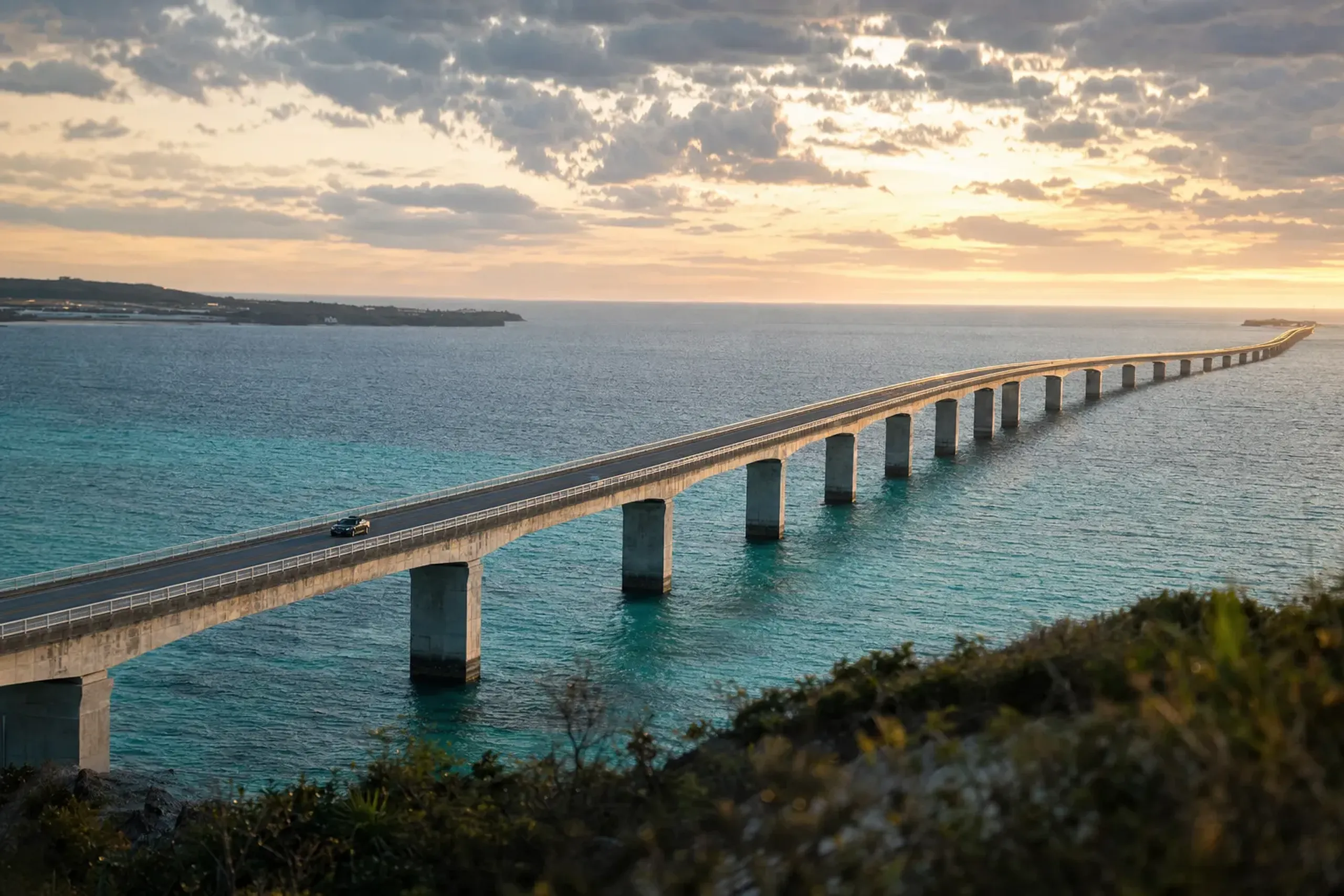 Start with the Irabu Bridge when the light is clear