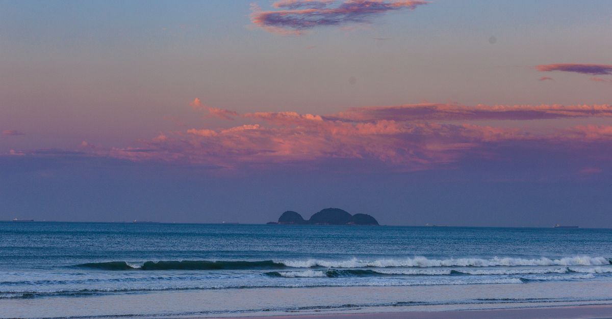 Engetsu Island sea-arch at sunset in Shirahama, Wakayama